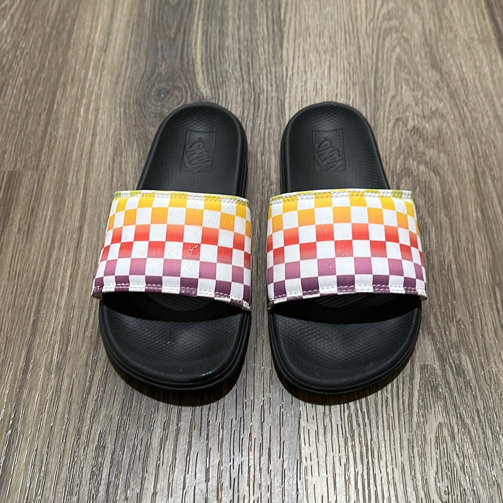Vans Kids Checkerboard Slides Slippers